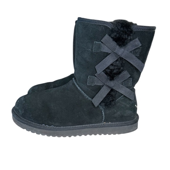 Koolaburra by UGG Victoria Short Black Suede Boots Women’s Size 9 Wide - Picture 3 of 8
